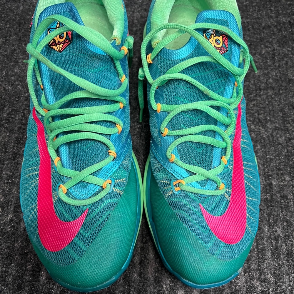 Nike KD 6 VI Mens size 9.5 Green Pink Basketball Sneakers